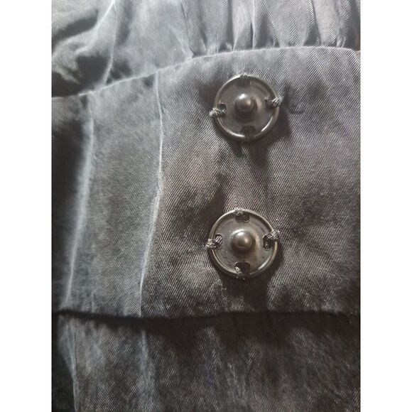 ba&sh Dress Size Large 3 Black Aimee Midi Wrap Collared Pockets  Dress - Picture 12 of 16